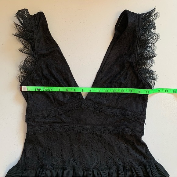 Lulus Large Marvelous Darling Black Lace Ruffled Tiered Maxi Dress NWT Formal - Picture 13 of 16